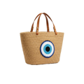 Evil Eye Straw Beach Tote