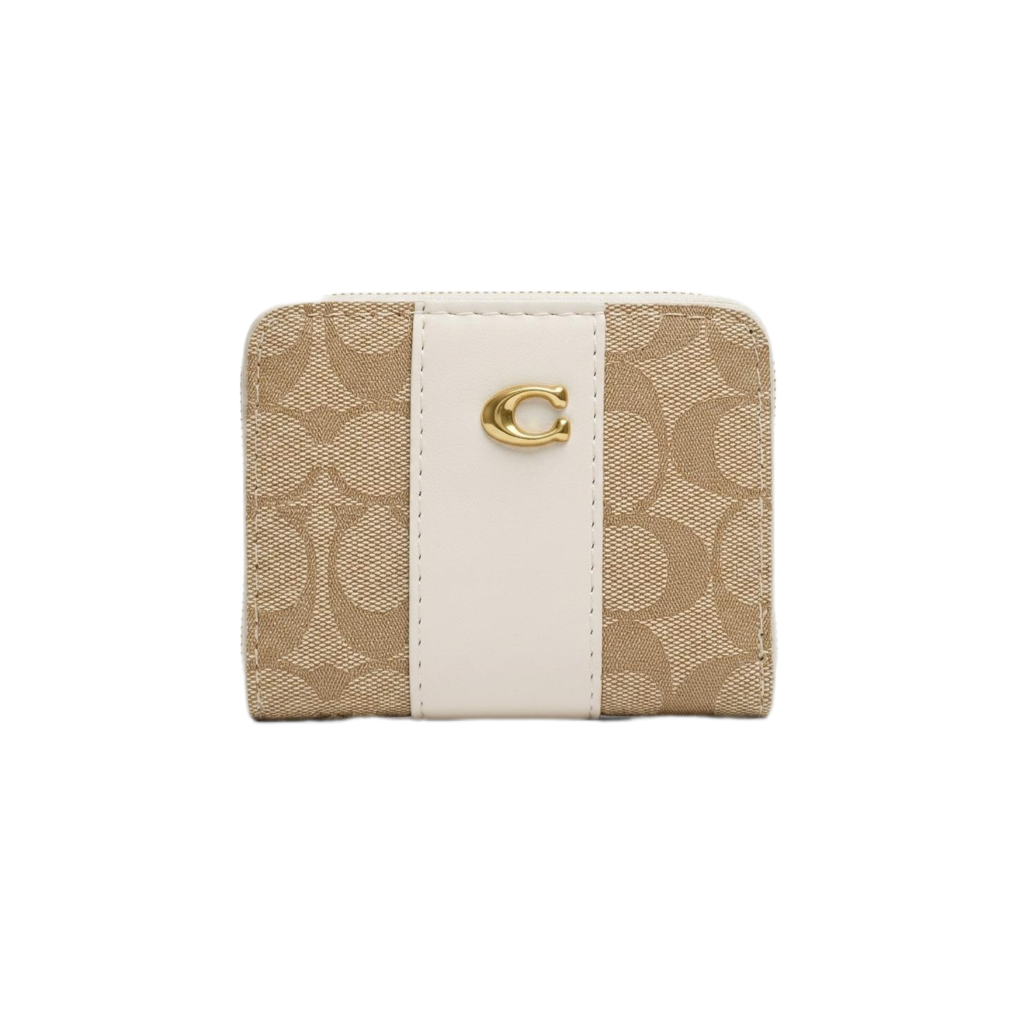 Coach Corner Zip Wristlet - Khaki/Chalk