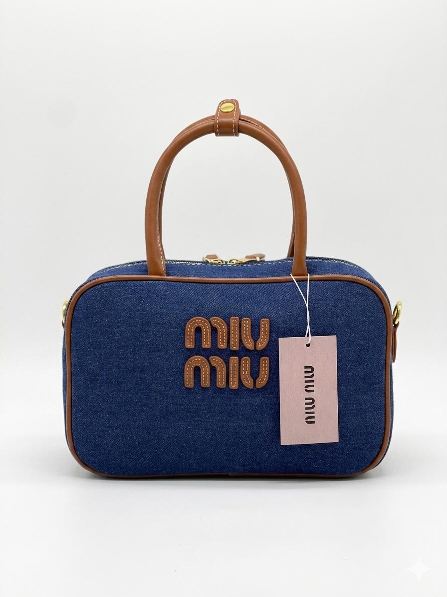 Miu Miu Beau Denim Top-Handle Bag