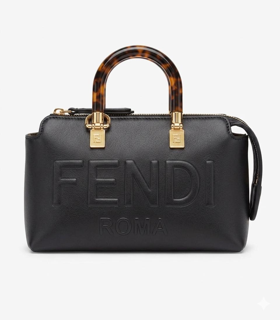 Fendi Mini By The Way – Black Leather with Tortoiseshell Handles