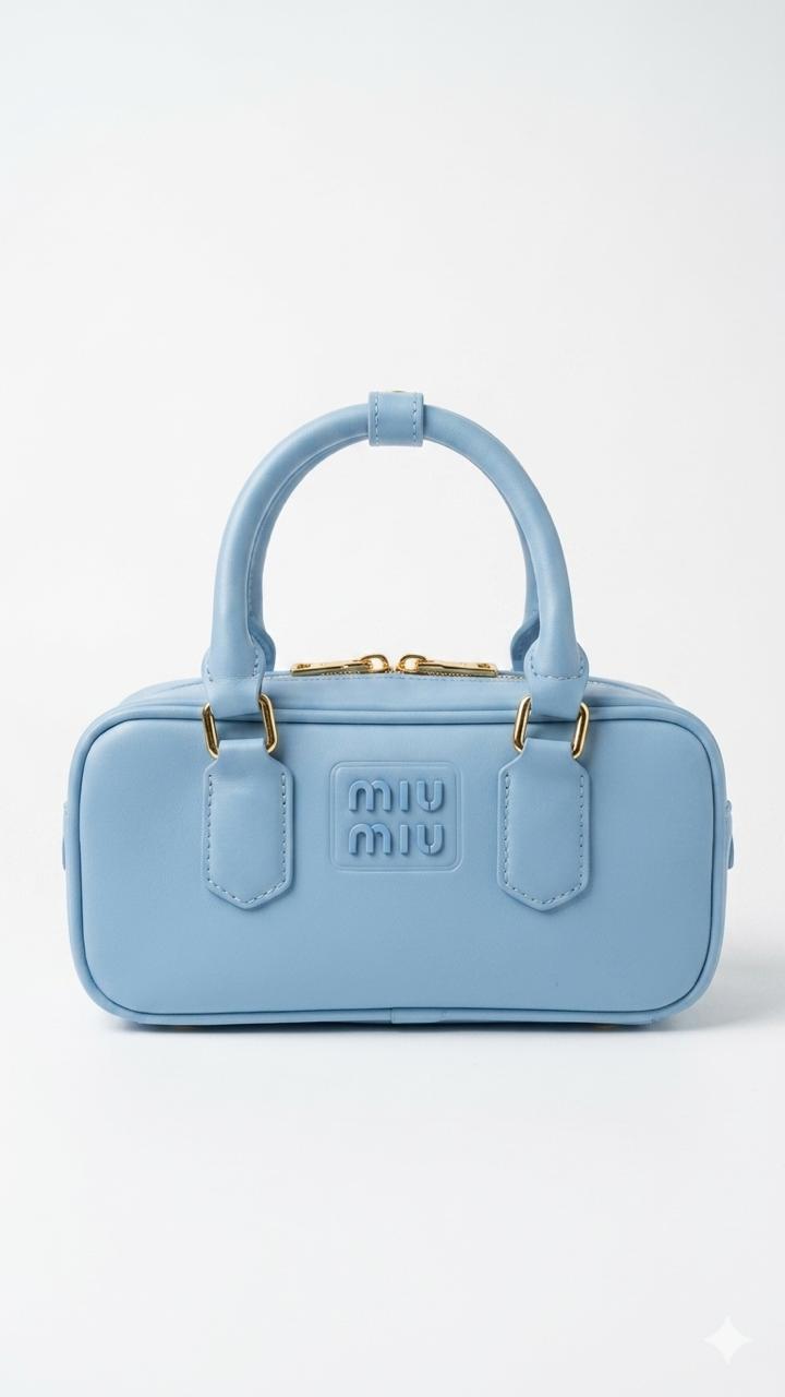 Miu Miu Arcadie Leather Top-Handle Bag – Astral Blue
